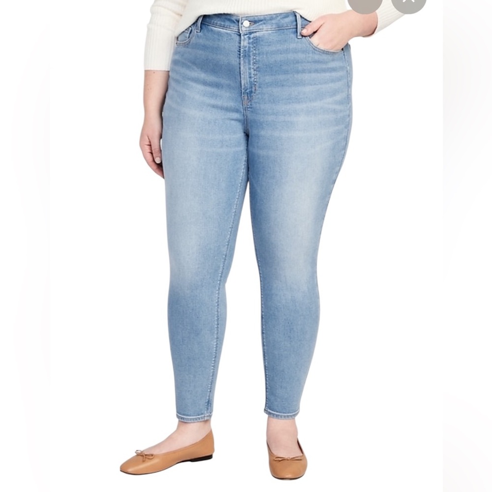 Old Navy Jeans Plus 28 Rockstar Super Skinny High Rise Waisted Light Wash NWT